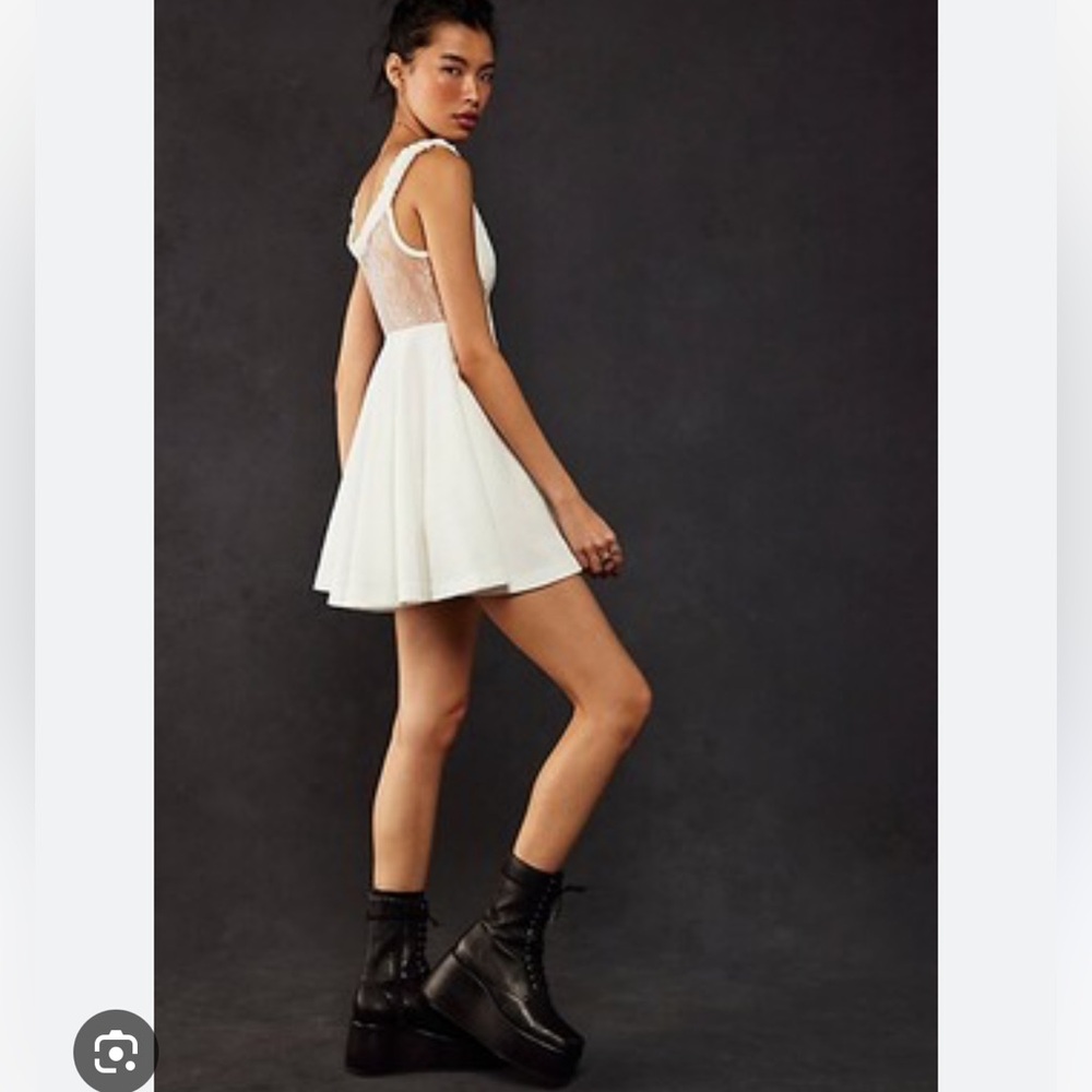 NEW Free People White Brooklyn Lace Mini Dress party festival women sizes: S, M